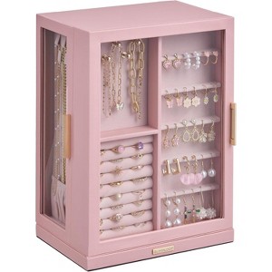 360° Rotating Jewelry Box with 7 Drawers, Spacious Vertical Jewelry Organizer with Glass Window - 1 of 4