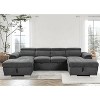VYNXARIA U Shaped Sleeper Sofa,121 inch Overisze - 2 in 1 Pull Out Bed,Sectional Sleeper Sofa with Double Storage Chaise,Dark Gray - 2 of 4