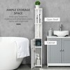 Dexmalle White Freestanding Linen Tower with 2 Open Shelves and 2 Door Cabinets - 3 of 4