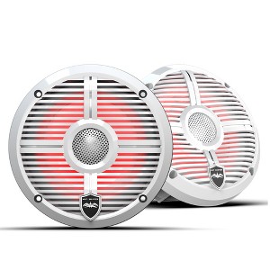 Wet Sounds REVO 6 XW-W V3 - Revolution Series 6.5" RGB LED Marine Coaxial Speakers with White XW Grilles, Pair - 1 of 4