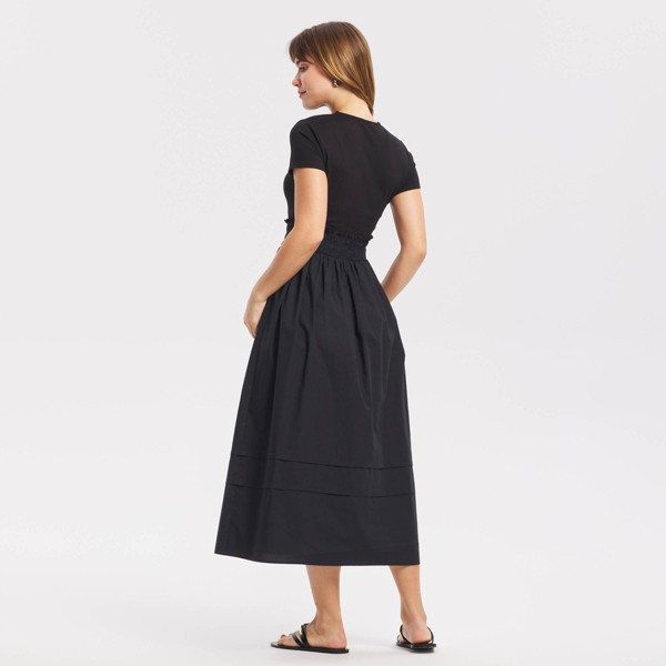 Vestido midi tipo playera de manga corta con cintura fruncida para mujer - A New Day™ 2