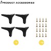 Aoibox Triangle Metal Furniture Legs Matte Black 4 Inch Set of 4 Heavy Duty Cabinet Dresser Replacement Feet Anti-Slip Design - 4 of 4