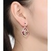Guili Sterling Silver 18K Rose Gold Plated Multi-Colored Cubic Zirconia Accent Dangle Earrings, a Bold and Elegant Expression of Style - 2 of 3