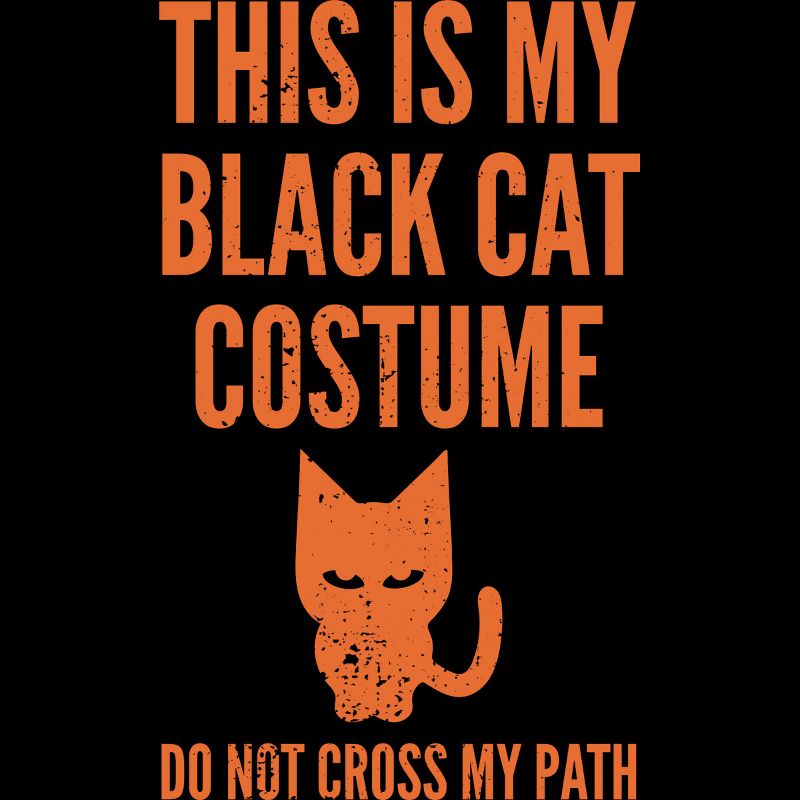 Junior's Design By Humans Halloween Introvert Black Cat Costume By Commykaze T-Shirt, 2 of 4