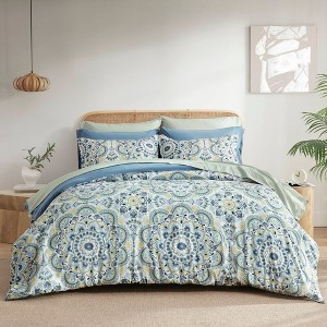 9Pcs Boho Style BIAB Comforter Set, Cloud-like Ultra Soft Touch Bedding, Lightweight Bed Set with Matching Shams - 1 of 4