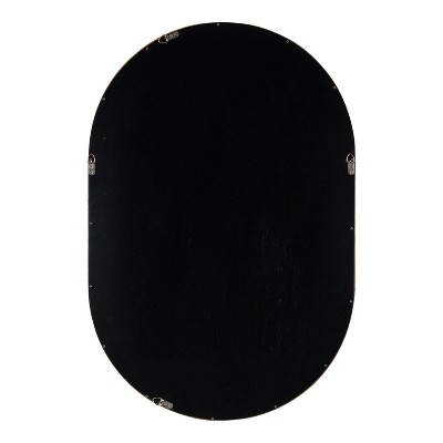Walnut Brown Capsule Wall Mirror with Poplar Wood Frame, 24x36