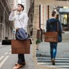 Messenger Bag for Men 15.6 inch Vintage Leather Waterproof Laptop Briefcase - 3 of 4