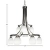 Toltec Lighting Paramount 9 - Light Chandelier in  Brushed Nickel with 5" White Linen  Shade - 2 of 2