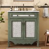 VYNXARIA 30" Antique Pattern Bathroom Vanity with Ceramic Sink - Vintage Elegance & Smart Storage - 2 of 4