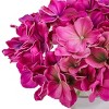 8" Artificial Dark Purple Hydrangea with Acrylic Water in Glass Bowl - National Tree Company - 3 of 3