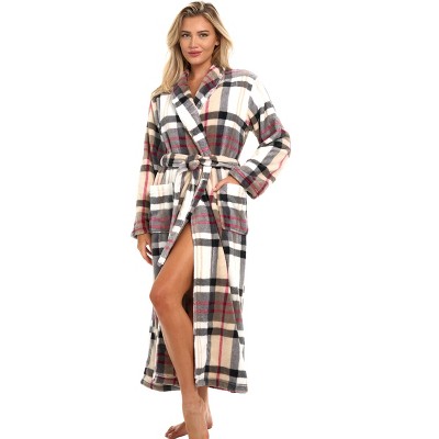 ADR Women's Long Robe, Fleece Plush Robe Woman, Cozy Regular & Plus Size Women's Bath Robe