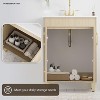 Phiestina 24" Oak Bathroom Vanity, Fully Pre-Assembled with Ceramic Sink, 2 Soft Close Doors, Modern Storage Cabinet, Faucet Not Included - 4 of 4