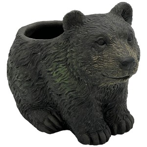 Classic Home and Garden Cement Buddies Indoor/Outdoor Planter with Drainage Hole, Bear, Dark Brown, 7" - 1 of 4