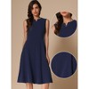 INSPIRE CHIC Women's Notch V Neck Elegant Work Office A-Line Dress with Pockets - 2 of 4