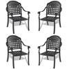 PAGED 2PC/4PC/6PC Patio Dining Chairs,Outdoor Dining Chairs with Black Frame and Cushions,Aluminum Chairs Suitable for Patio,Garden,Black - 2 of 4
