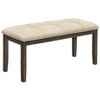 Monarch Specialties Bench 44 inch Rectangular Dining Room Entryway Kitchen Hallway Upholstered Wood Cream Fabric Grey Solid Wood Transitional - 2 of 4