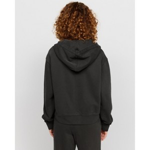 Samii Ryan | Black Stone Wash Zip-Up Hoodie , Black - 1 of 1