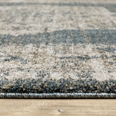 Alton Blue and Beige Synthetic Oriental Area Rug 7'10" x 10'10"