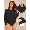 INSPIRE CHIC Women's Long Sleeves Collared Business Dressy Bodysuit Top - 2 of 4