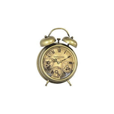 Yosemite Home Decor Aged Bronze and Brass Gears Table Clock