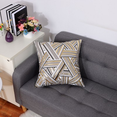 1 Pc 18" x 18" Polyester Blend Soft Strip Decorative Pillow Cover Multicolored - PiccoCasa