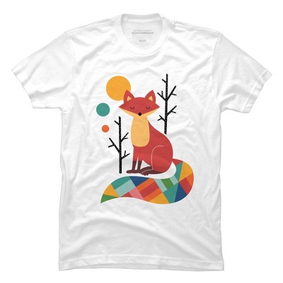 Men's Design By Humans Rainbow Fox By AndyWestface T-Shirt