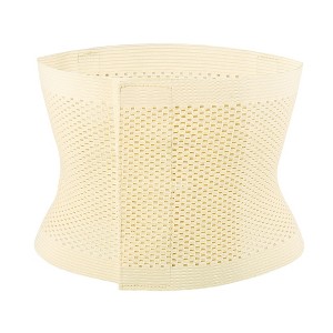 Unique Bargains Mesh Breathable Postpartum Belly Abdominal Shaping Belt Waist Wrapping Shaper Cincher Corset Shapewear Beige X-Large - 1 of 4