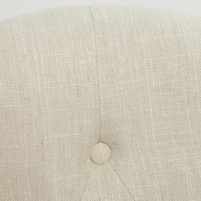 Light Beige High Back Tufted Wood Accent Chair