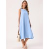 INSPIRE CHIC Women's Linen Sleeveless Crew Neck Shift with Pockets Casual Midi Dress - 3 of 4