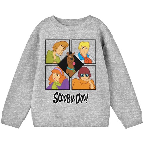Scooby Doo Sleeve Group Long Shirt : Mystery Target Boy\'s Athletic Heather Art Inc