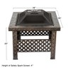 Nature Spring 26" Square Basketweave Wood-Burning Fire Pit - Bronze Finish - 3 of 4