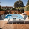 VisioGear Patio Seating Sets, 3 Piece Patio Conversation Set with Cushion and Glass Table Top for Poolsides, Backyard, Grey, 20.87"*22.83"*33.46" - 3 of 4