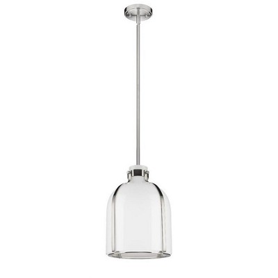 Pearson Brushed Nickel 1-Light LED Pendant with Glass Shade