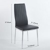 Set of 4 Modern High Back Dining Chairs with Metal Legs and PU Seats,Armless Design for Kitchen or Dining Room-The Pop Home - 4 of 4