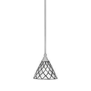 Toltec Lighting Any 1 - Light Pendant in  Brushed Nickel with 7" Diamond Ice Art Glass Shade - 1 of 1