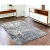 Gray and Light Blue Abstract Power Loom Area Rug - 2 of 4