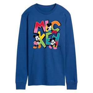 Men's - Disney - Mickey Pop Art Letters Long Sleeve Graphic T-Shirt - 1 of 3