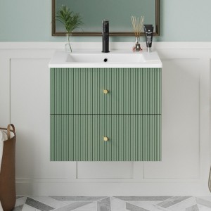 24-Inch Wall-Mounted Bathroom Storage Cabinet with 2 Drawers, Suitable for Small Bathroom Vanity Tables - 1 of 4