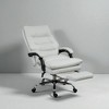 Mshliw Executive Office Chair with Footrest, Reclining Back, Swivel Base, Microfiber Upholstery & Double-Tier Padding, Dining Chair - 3 of 4