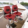 Costway Set of 2 Low Back Boat Seat Folding Fishing Boat Seat Stainless Steel Screws Included Blue/Red - 2 of 4