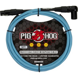 Pig Hog Hex Series Right Angle Mic Cable, 6-Feet - Daphne Blue PHMH6DBR - 1 of 1