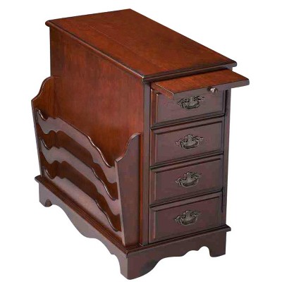 HomeRoots 24" Dark Brown Manufactured Wood Rectangular End Table With Four Drawers