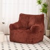 37"W Soft Fluffy Corduroy Fabric Bean Bag Chair Filled with Memory Foam, Lazy Sofa Armchair - ModernLuxe - 2 of 4