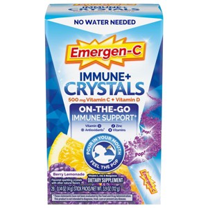 Emergen-C Immune + Crystals On-the-Go Immune Support Supplement Stick Packs - Berry Lemonade - 28ct - 1 of 4