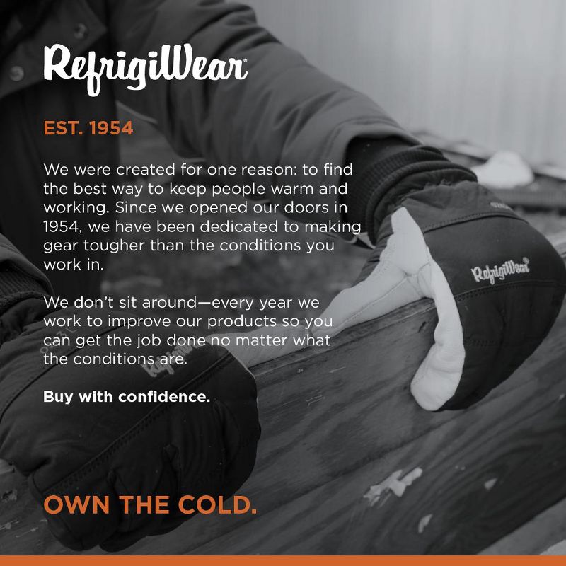 RefrigiWear Nylon and Goatskin Insulated Ergonomic Fit Winter Work Glove, 5 of 7