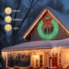 Angel Sar 60In Christmas Wreath, 400 LED Outdoor Decoration with Green Metal Frame and Red Bow, Timer Remote Control for Home Exterior - 3 of 4