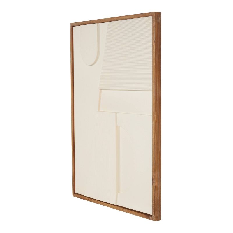 Olivia &#38; May 31&#34;x24&#34; Wood Geometric Dimensional Art Deco Arched Wall Decor with Brown Frames Cream, 5 of 8