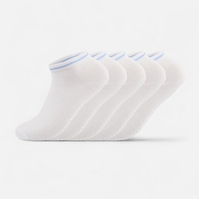 Anna-Kaci Women's 5-Pack Ankle Grip Socks with Non-Slip Soles for Everyday Indoor Comfort