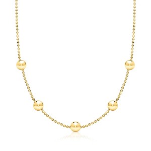 Ross-Simons Italian 18kt Gold Over Sterling Bead Station Necklace Size 18 - 1 of 3