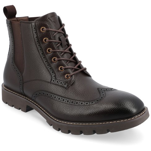 Wingtip steel outlet toe boots